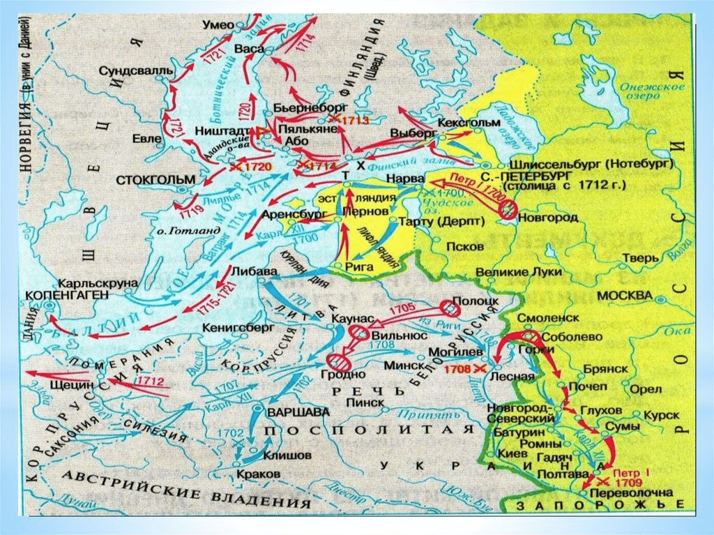карта северная война