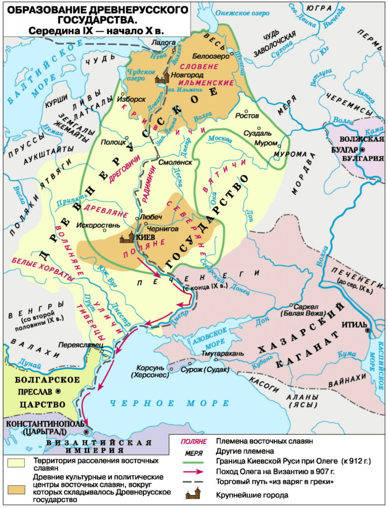 Карта Древнерусское государство