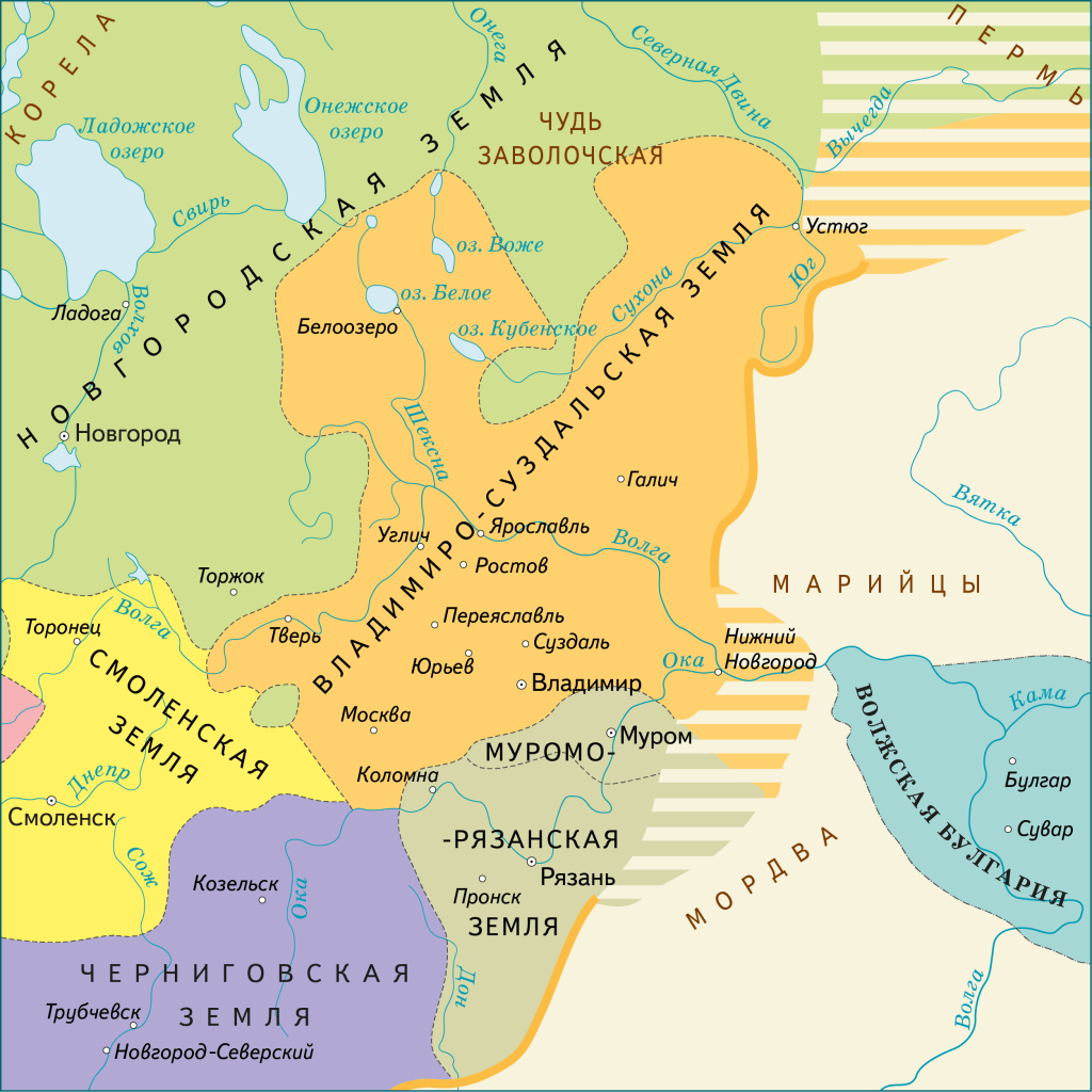 Владимиро-Суздальское княжество карта