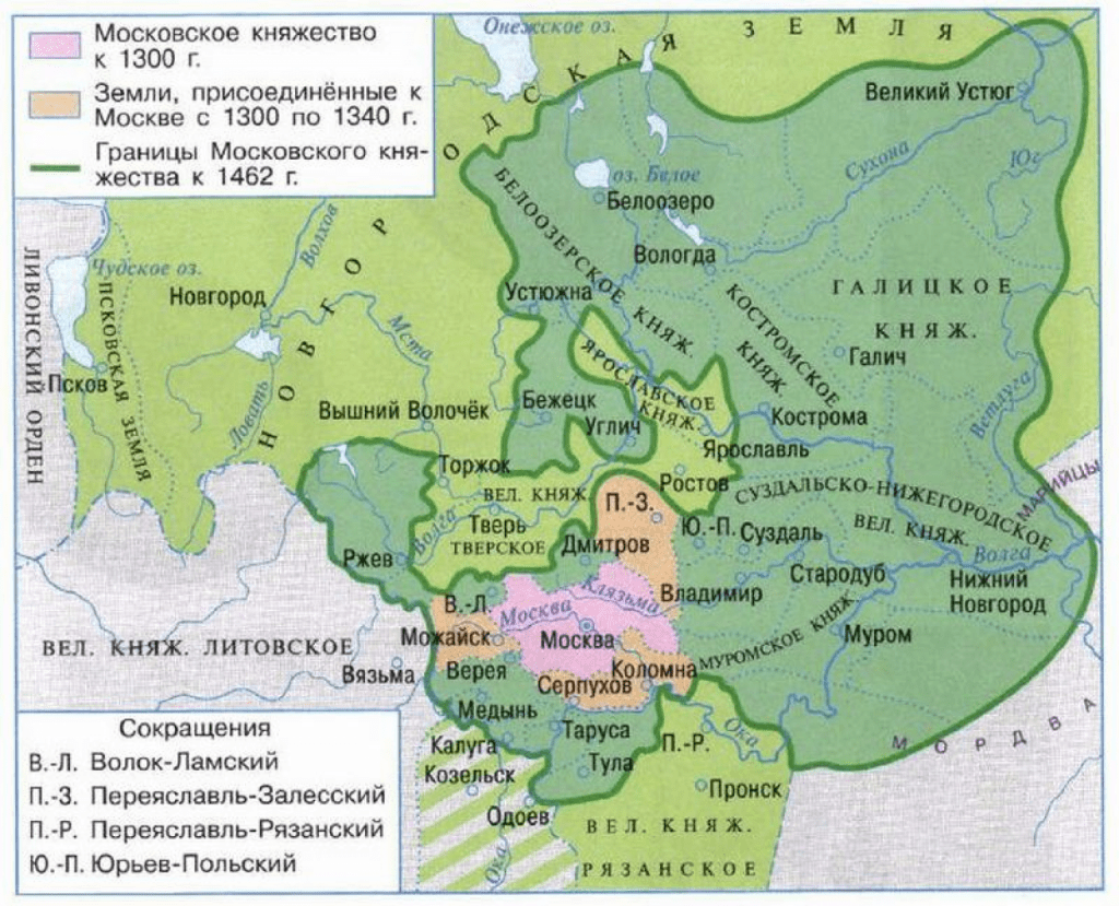 Московское княжество 15 век карта