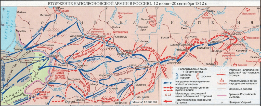 Отечественная война 1812 года карта